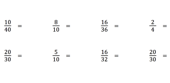 Reducing Fractions Test